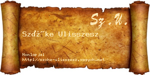 Szőke Ulisszesz névjegykártya
